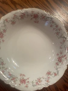 Hutsche Selb Bavaria Pasco rosa Rosen runde Servierschale Goldrand 9 3/4" - Bild 1 von 7