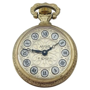 Vintage Avon 1981 President's Club Pocket Watch Pendant 17 Jewels - Picture 1 of 6