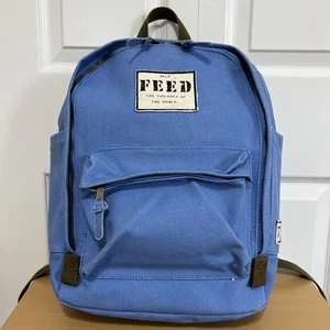 FEED Projects Blue Cotton Canvas Backpack Unisex - Picture 1 of 11