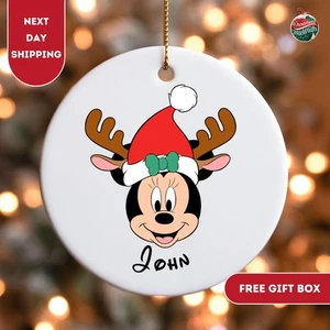 Mickey Mouse Ornament Personalized Ceramic Christmas Tree Decoration Gift - Picture 1 of 4