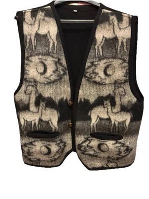 Inca Marka Alpaca Wool Vest Handicraft from the Andes Brown Llama Women's  XL - Image 1 of 4