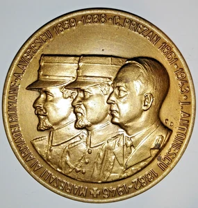 ROMANIA MEDAGLIA MARESCIALLI ESERCITO ROMENO A. AVERESCU C. PREZAN I. ANTONESCU - Foto 1 di 2
