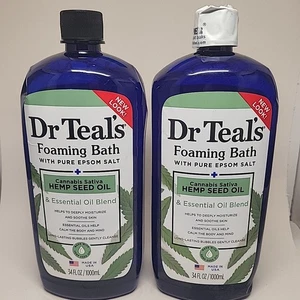 Dr Teal's 34 Oz Hemp Seed Oil Foaming Bath With Pure Epsom Salt, 2 Pack - Picture 1 of 5