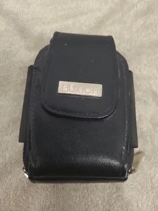 Buxton Schwarz Leder Mini Geldbörse Portemonnaie/Handytasche/Gürtel  - Bild 1 von 5