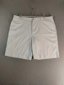 PGA Tour pantaloncino uomo 42 bianco check piatto davanti tasche a taglio attuatore golf - Foto 1 di 10