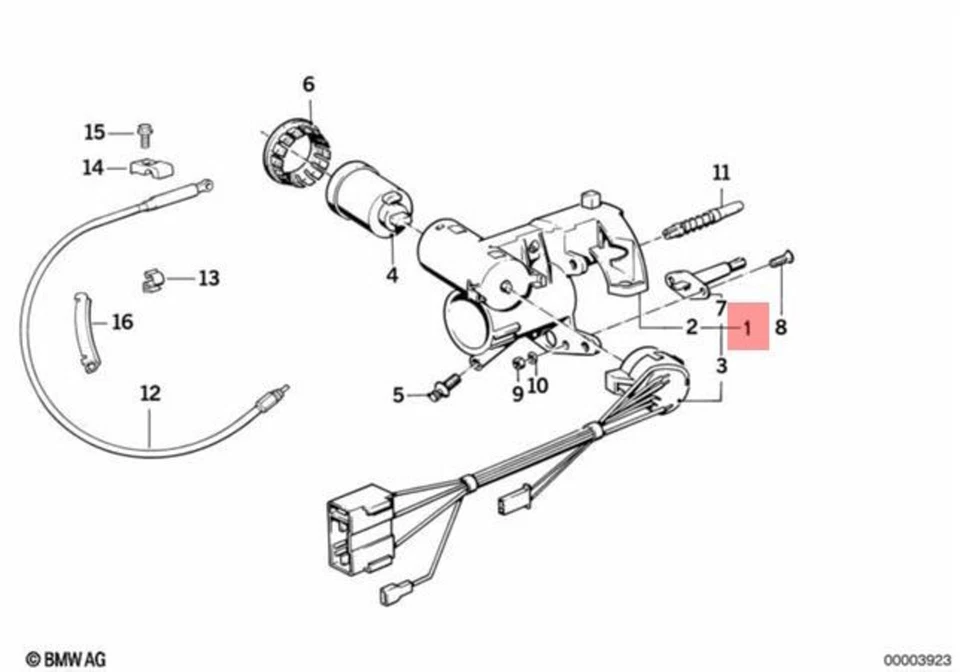 Cerradura de dirección original BMW E28 518i 520i 524d 524td 525e 525i 528e 32321155871 Foto 1 de 1