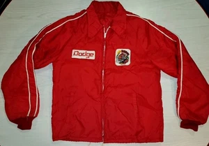 VTG 1970S Dodge Racing Mens Jacket Size L Quilted Windbreaker Red - Picture 1 of 11
