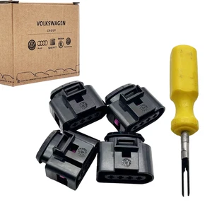 Orig 4x Zündspule Ersatzstecker + Werkzeug Für VW POLO PASSAT GOLF AUDI A3 SEAT - Picture 1 of 8