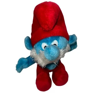 1979 Vintage Papa Smurf With Beard Plush Doll 8" Peyo Wallace Barrie & Co - Picture 1 of 7
