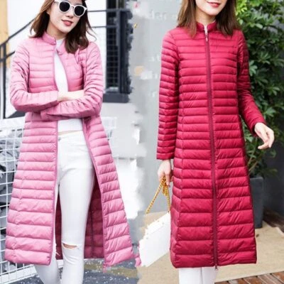 Invierno Mujeres Embalables Ultraligero Largo Plumón Chaqueta Abrigos NUEVO Foto 1 de 4