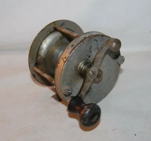 Large Antique Brass Pflueger Fishing Reel Wood Handle 1920's - Picture 1 of 4