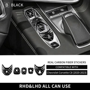 Real Carbon Fiber Center Console Gear Shift Button For Corvette C8 20-23 Black - Imagen 1 de 9