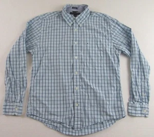 TOMMY HILFIGER Slim Fit LS Blue Plaid Check Button Down Shirt Size L - Picture 1 of 9