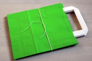 5 Papiertüten Grün ca. 28x18x8cm Flachhenkel Papier-Tragetaschen Tasche Boden - Bild 1 von 1