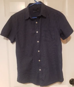 Camisa Cactus Hombre Abotonada Manga Corta Calce Ajustado Azul Lunares Talla M - Imagen 1 de 6