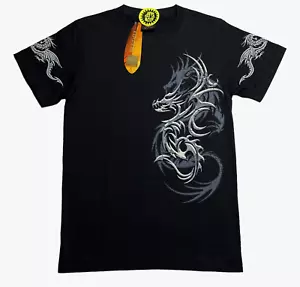 Rock Eagle Dragon T-Shirt Men Sz S Black Tee Glow the Dark Skater Emo Gothic - Picture 1 of 13