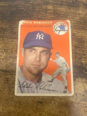 1954 Topps Baseball Card #62 Eddie Robinson, New York Yankees, ink - Image 1 of 2