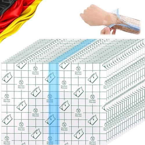 UKOFEW 20 Stück Duschpflaster,12 X 15 Cm Transparente Folienverband,Tattoo Folie Heilun