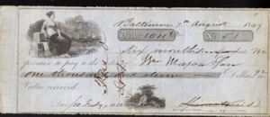 US EMBOSSED REVENUE RM 374 ON BALTIMORE PROMISSORY NOTE DATED 8/7/1849 #2 - Picture 1 of 3
