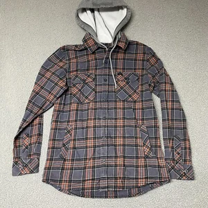 Rip Curl Mens Medium Ranchero Hooded Long Sleeve Flannel Shirt - Picture 1 of 9