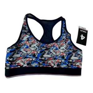 FOUR LAPS Circuit Sports Bra Womens Small Confetti Camo Blue Navy NWT $58. - Picture 1 of 8