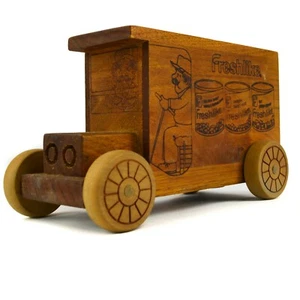 Banco de entrega de madera Toystalgia productos enlatados frescos anuncio vintage  - Imagen 1 de 8