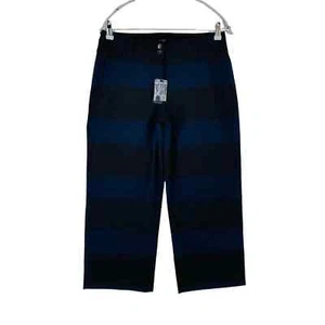 NAUTICA Women Dark Blue Black Striped Loose Fit Trousers US 2 W29 - Picture 1 of 12
