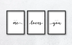 All of Me Loves All of You Wall Art Prints Set of 3. Home Decor Bedroom Poster - Picture 1 of 1