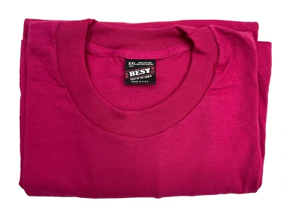 Fruit of the Loom лучший одиночный стежок коротким рукавом малиновый футболка XXL винтажный - Изображение 1 из 4