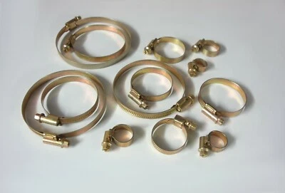 Colliers de Serrage Jaune Galvanisé pour Rétro Nombreux Tailles Made IN Germany - Photo 1/3