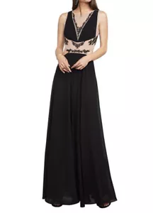 NUEVO VESTIDO BCBG MAXAZRIA NEGRO GISELA BORDADO JGK67L89/L524A TALLA 12 - Imagen 1 de 3