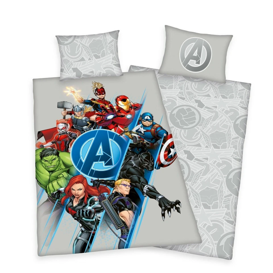 Juego de ropa de cama con cubierta de edredón reversible única Marvel Avengers Shield Foto 1 de 1