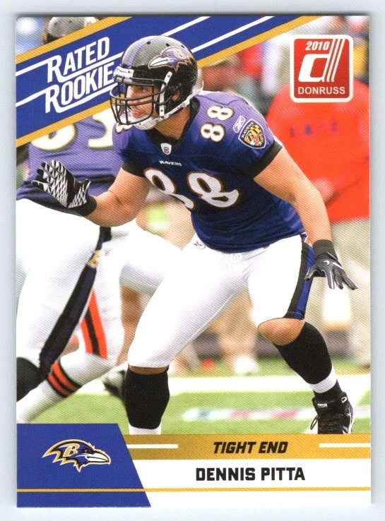 2010 Donruss Rated Rookies Dennis Pitta #28 Baltimore Ravens - Image 1 of 2