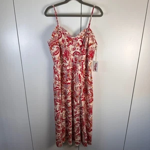 Nuevo con etiquetas Vestido Jessica Simpson Mujer Pequeño Floral Cachemira Midi Boho Cottagecore Coqueta - Imagen 1 de 10