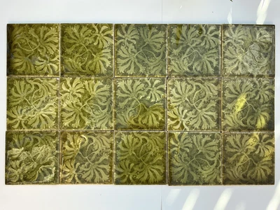 Trent Tile Isaac Broome Majolica Fireplace Surround Botanical Architectural - Image 1 of 4