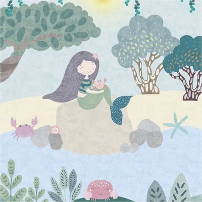 Fototapete Meerjungfrau Vliestapete Kinderzimmer Bunt Fische Wohnzimmer - Bild 1 von 4