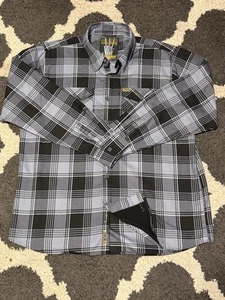 Dixxon Flannel Co Shirt Mens 2XL XXL Gray Black Plaid Adamantium Wolverine Cholo - Picture 1 of 5