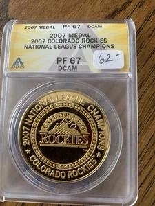 Colorado Rockies 2007 N L Champion Medaille! ANACS graded PF 67 Authenticated - Bild 1 von 8