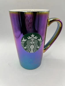 Starbucks Coffee Mug 16oz Rainbow Holographic Iridescent Oil Slick 2022 Holiday - Bild 1 von 6
