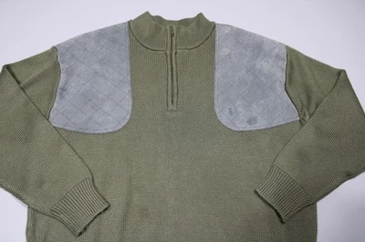 Bob Allen свитер мужской XL зеленый съемки пуловер замши наплечные подушечки охоты - Изображение 1 из 4