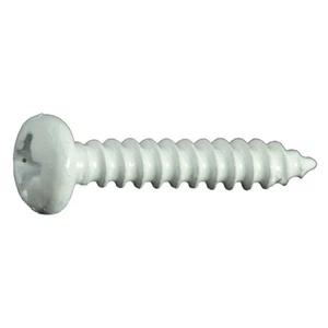 #6 x 3/4" White Steel Phillips Pan Head Sheet Metal Screws (40 pcs.) - Picture 1 of 1