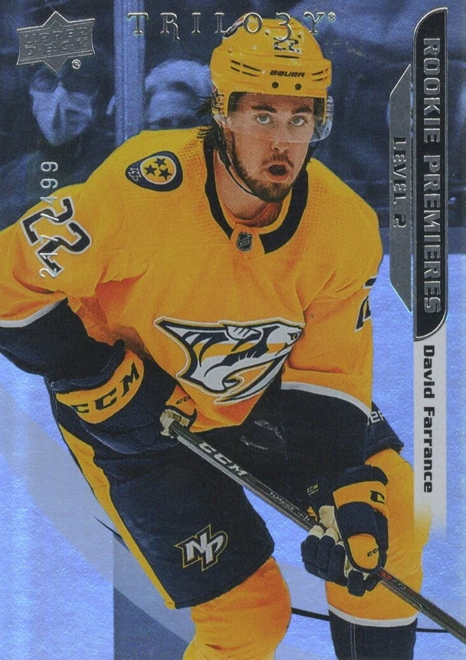 2021-22 UD Trilogy Rookie Premieres Level 2 #51 David Farrance #217/499 - Image 1 of 1