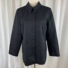 Eileen Fisher Black Quilted Lined Jacket Size M