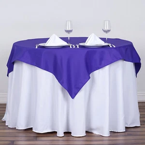54" Purple SQUARE POLYESTER TABLECLOTH Wedding Party Catering Linens - Picture 1 of 8