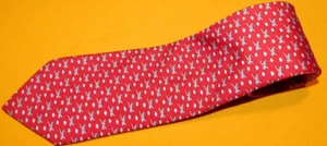 VINEYARD VINES MADE IN U.S.A. RED/WHITE/GREY AIRPLANE MOTIF TIE - DESIGNER TIE. - Picture 1 of 3