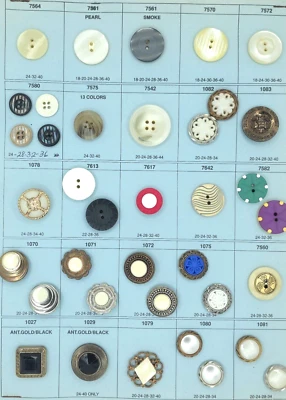 Tarjeta botón muestra vendedor vintage surtida encaje flores florales estilo antiguo Foto 1 de 4