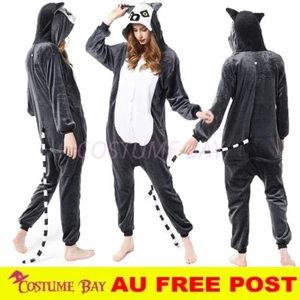 AU Lemur Jumpsuit Onesie Adult Kigurumi Unisex Pajamas Costume Birthday Party - Picture 1 of 99