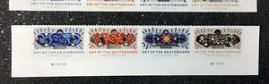 2023USA #5763-5766 Forever The Art of Skateboard Horizontal Bottom Plate Strip 4 - Picture 1 of 1