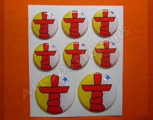 8 x 3D ROUND Stickers Resin Domed Flag Nunavut - Adhesive Decal Vinyl - Picture 1 of 1