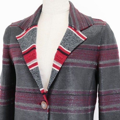 CHANEL Maglia Giacca Lunga Cappotto Rivestimento Invecchiamento Bordo Cashmere Taglia 34 P49660K06254